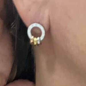 Beautiful 1pair Three-Layered Roman Numeral Circle Earrings With Titaniu…
